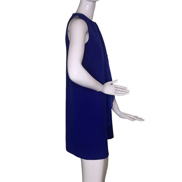 Zara Basic Mini Dress Size S Blue One Sleeve Sheer Turns Into a Veil - Picture 5 of 7